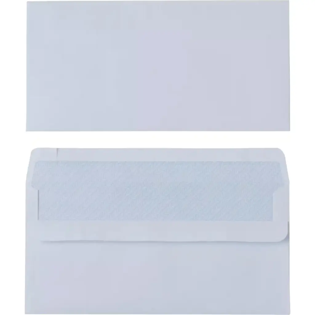 White Box Envelope Press Seal Window Wallet DL White [Pack 1000